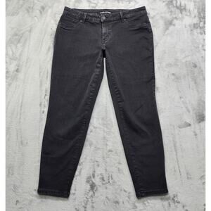 Maurices Jeans Womens XL Black Mid Rise Skinny Leg Jegging Ankle Stretch Denim